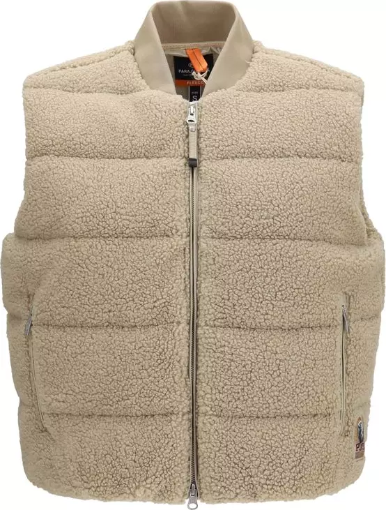 Beige Goose Down Sleeveless Jacket