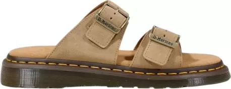 Beige Leather Flat Sandals