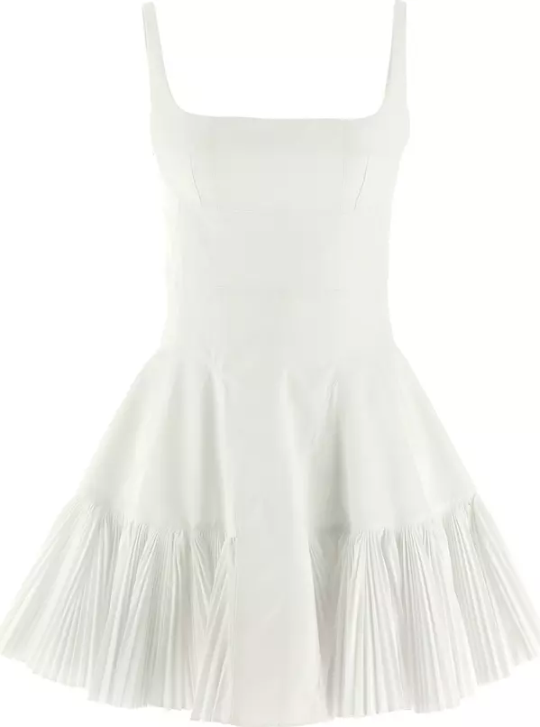 White Poplin Short Dress
