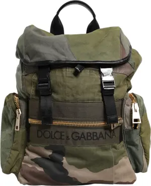 Military Green Patchwork Rucksack Backpack Bag