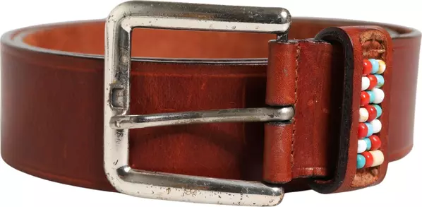 Bordeaux Wide Leather Waist Gold Silver Buckle Belt