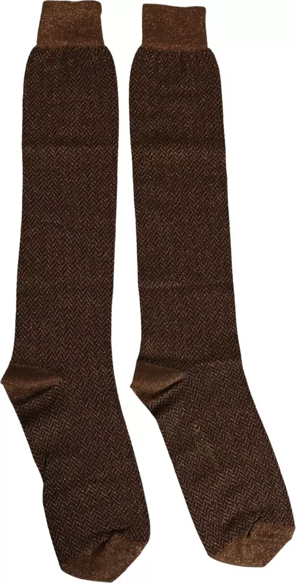 Men Brown Viscose Over The Calf Accessory Socks