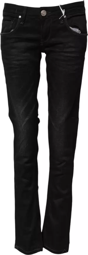 Black Cotton Slim Fit Denim Low Waist Denim Jeans