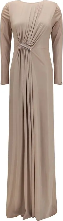 Beige Polyester Casual Dress
