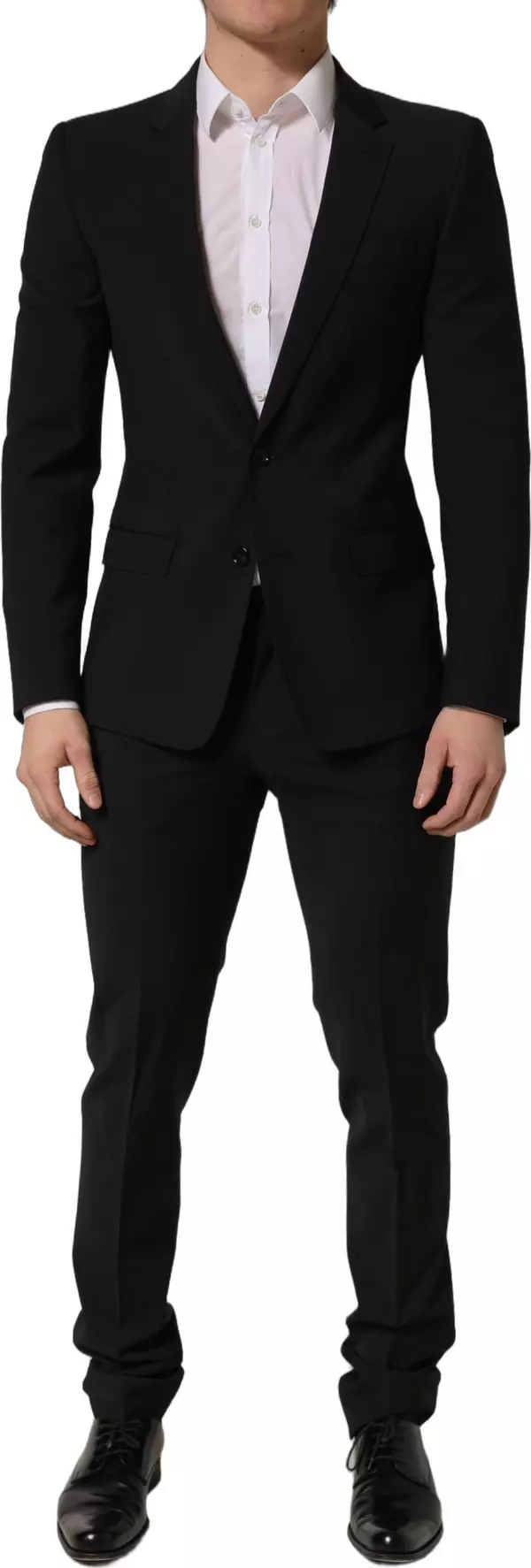 Black Wool Slim Fit Formal 2 Piece Men Suit