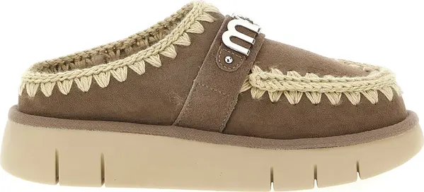 Brown Lambskin Clogs