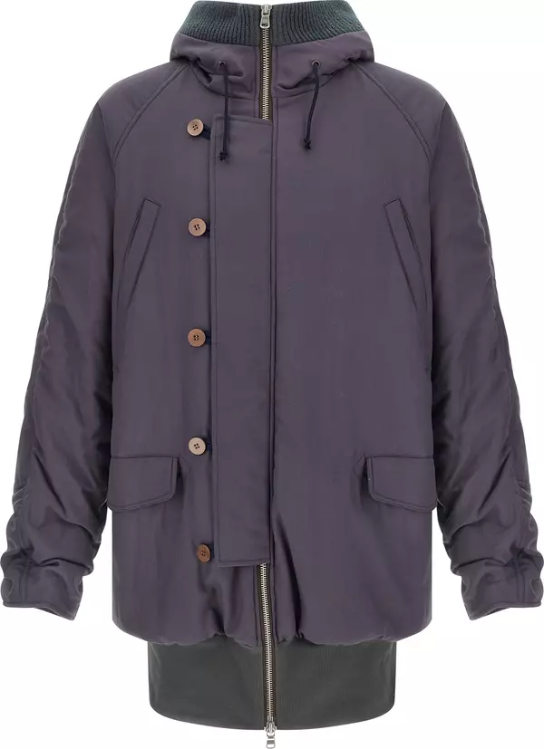 Purple Virgin Wool Parka