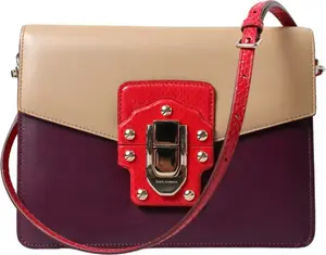 Multicolor Lucia Brushed Leather Crossbody Shoulder Bag