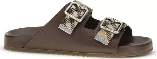 Brown Goatskin Flat Sandals