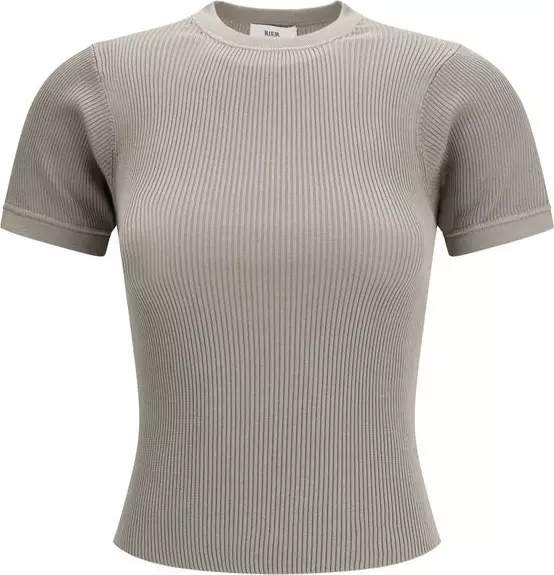 Beige Silk T-Shirt