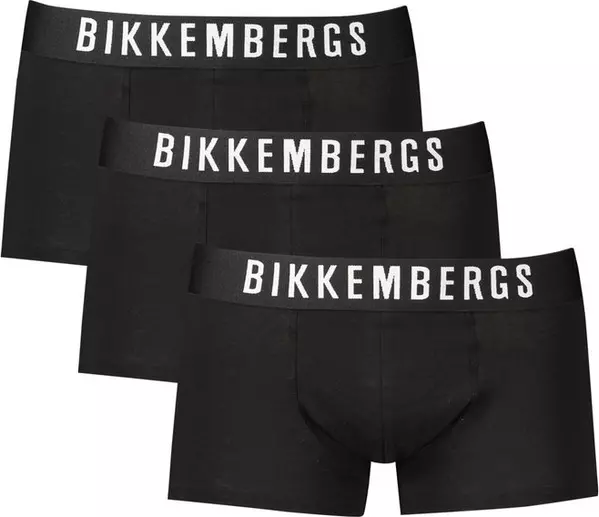 Black Polyester Men's Boxer Briefs