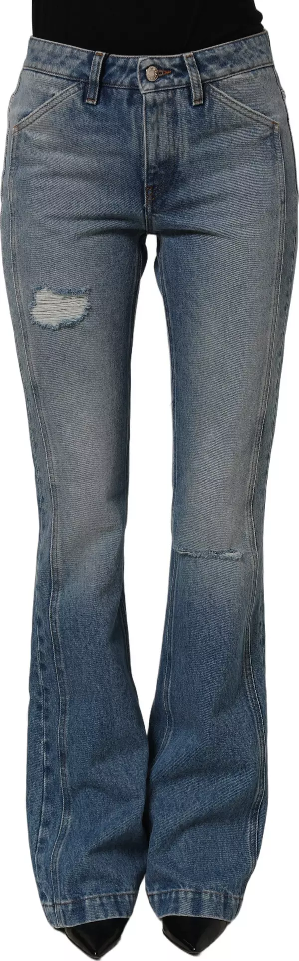 Blue Cotton Boot Cut Denim Trouser Jeans