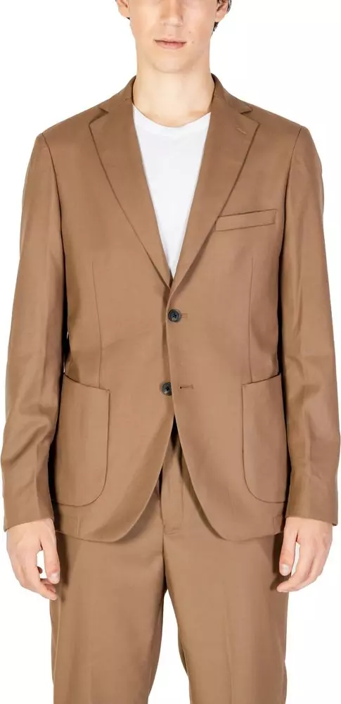 Beige Polyester Blazer