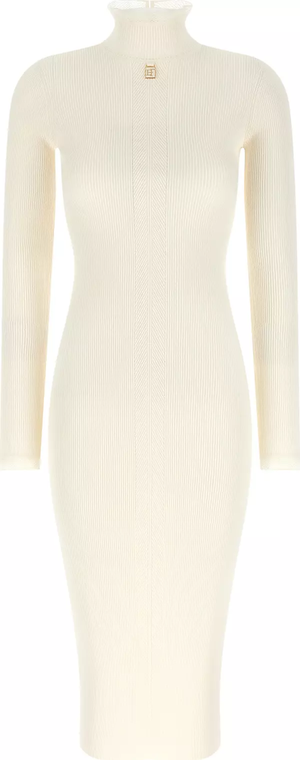 White Viscose Midi Dress