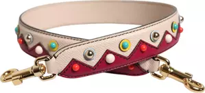 Beige Red Leather Handbag Accessory Shoulder Strap