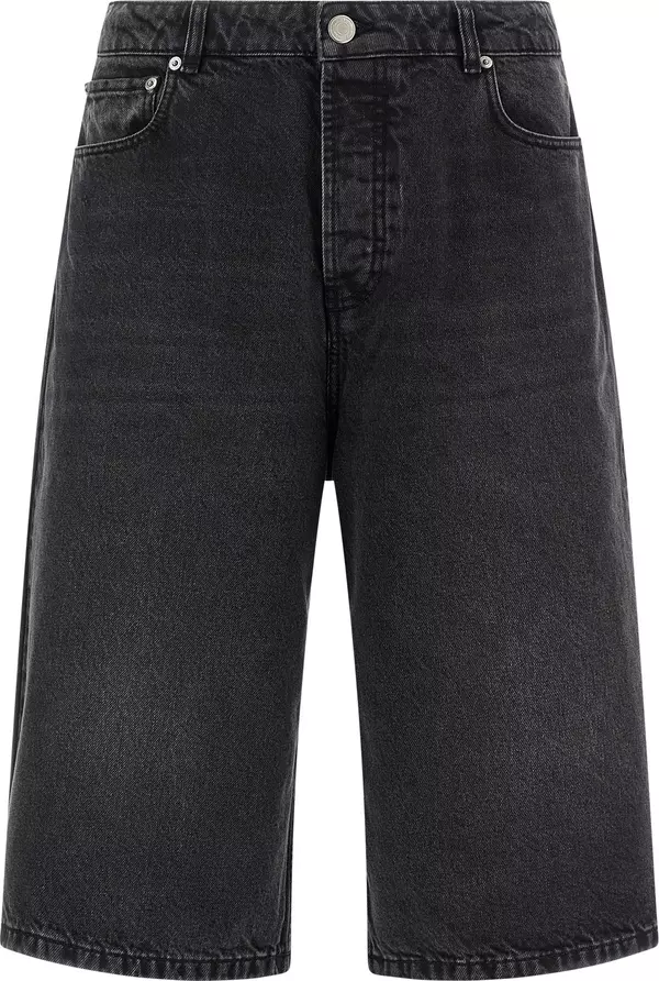 Black Cotton Bermuda Shorts