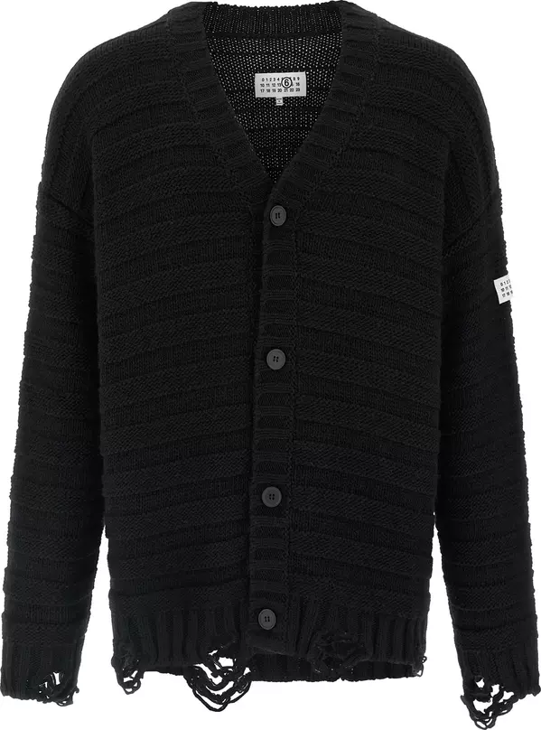 Black Virgin Wool Cardigan
