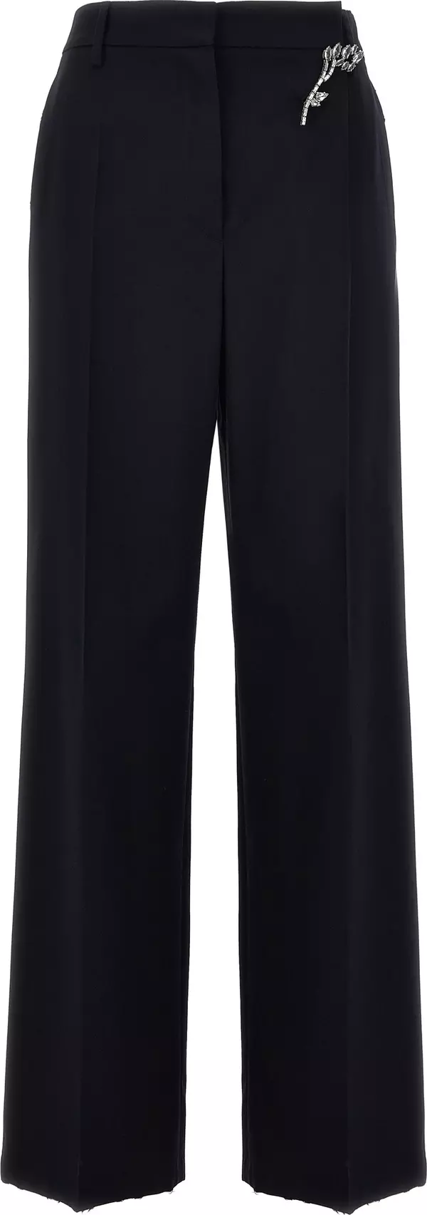 Blue Wool Casual Pants