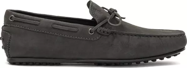 Gray Nubuc Leather Moccassin