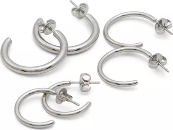 Silver Elastane Earrings