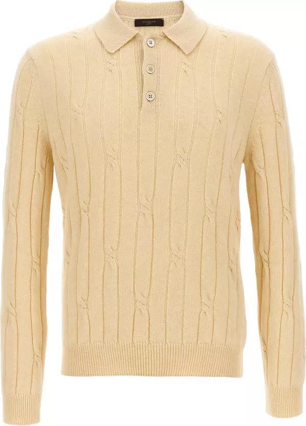 Beige Virgin Wool Polo Shirt