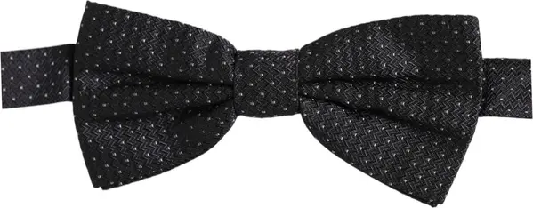 Dark Blue White Polka Dot Adjustable Neck Papillon Bow Tie