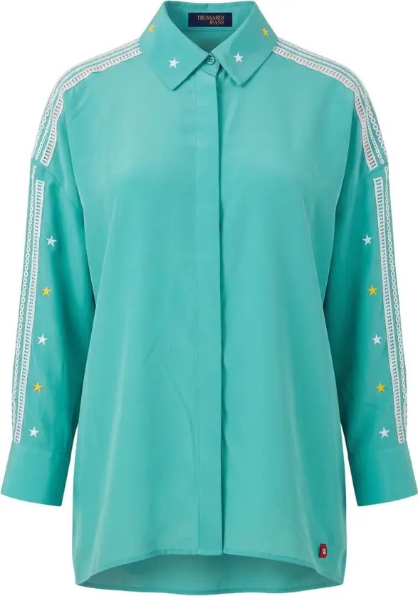 Green Polyester Women Shirt