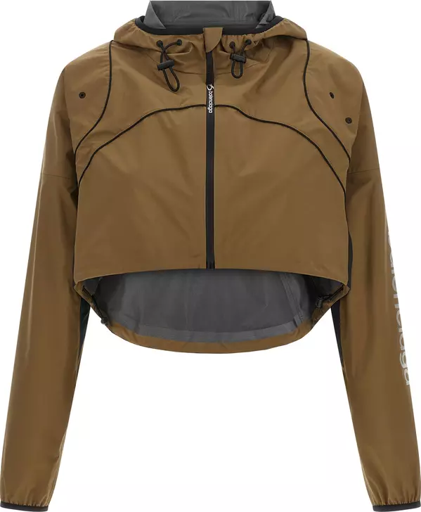 Brown Polyester Shell Jacket