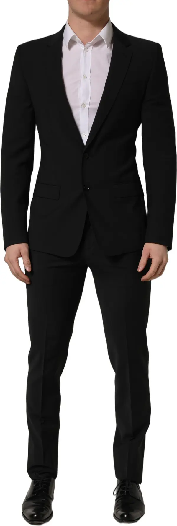 Black Wool Slim Fit Formal 2 Piece Men Suit