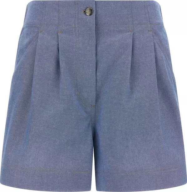 Blue Cotton Bermuda Shorts