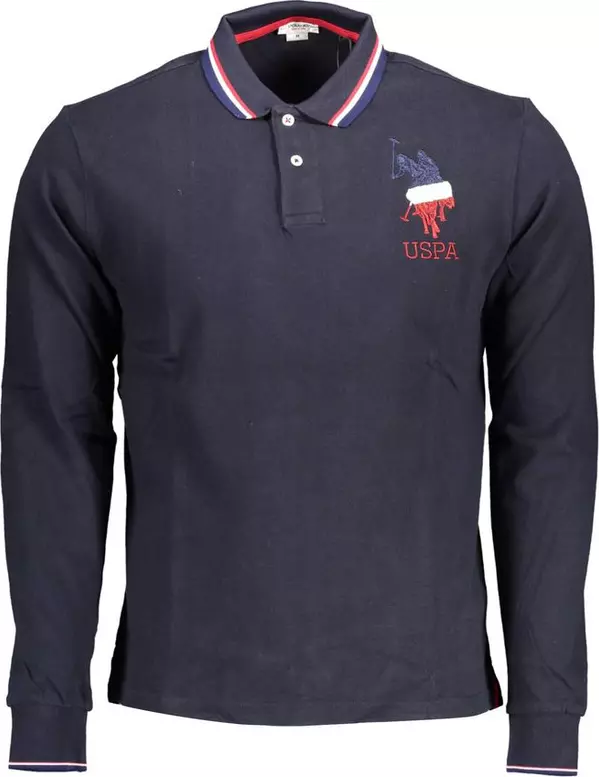 Blue Cotton Men's Polo Shirt