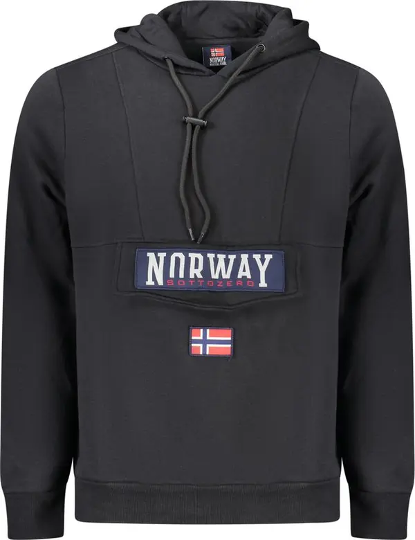 Black Cotton Men's Hooded Sweatshirt