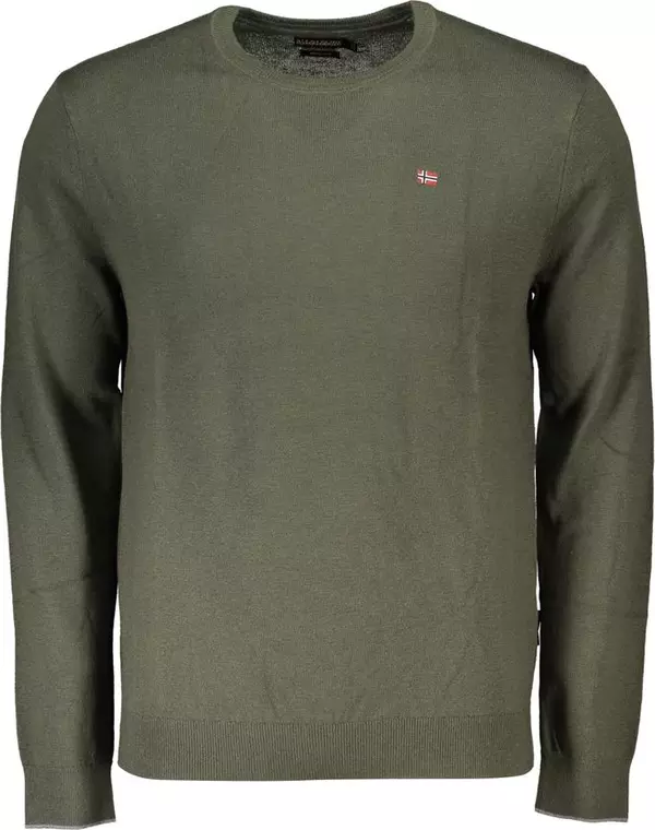 Green Fabric Men Sweater
