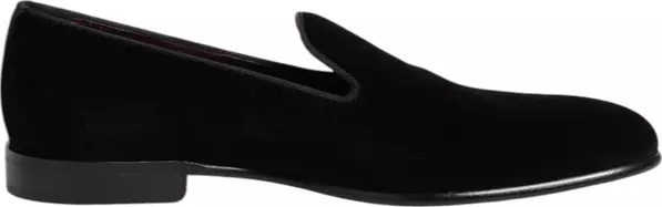 Black Velvet Slip On Loafers Men Formal Shoes