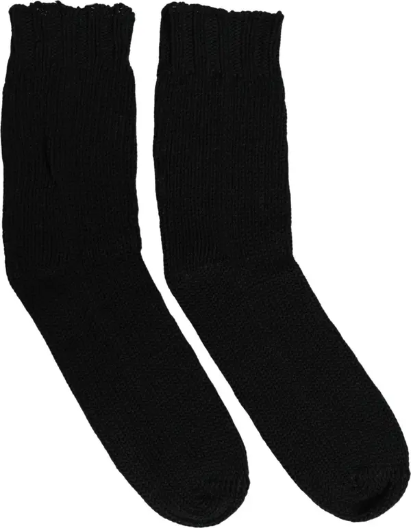 Men Dark Blue Cotton Ribbed Mid Calf Accessory Socks