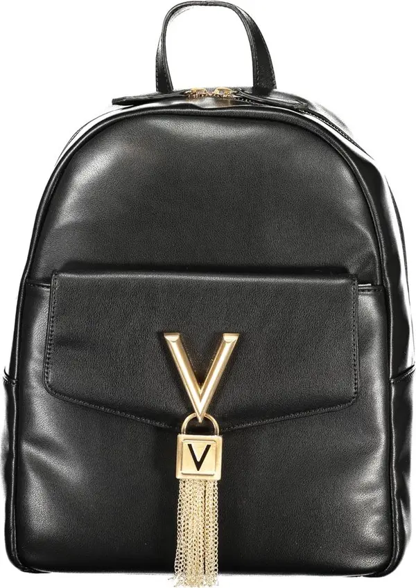Black Polyurethane Women's Backpack