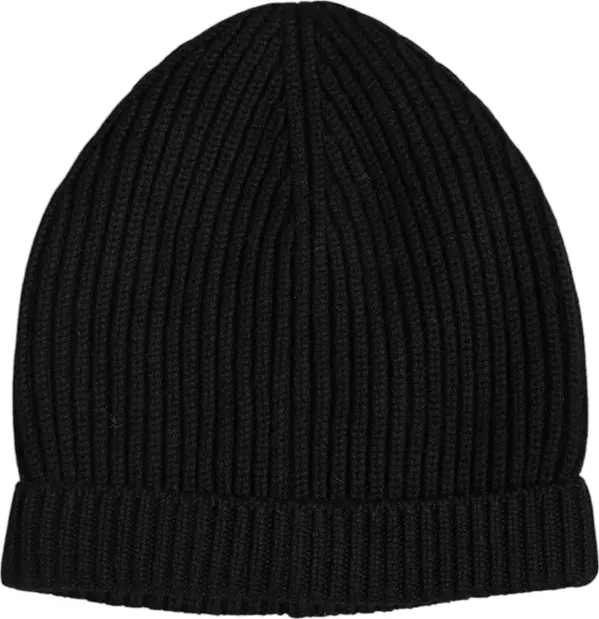 Black Cashmere Knitted Winter Beanie Hat