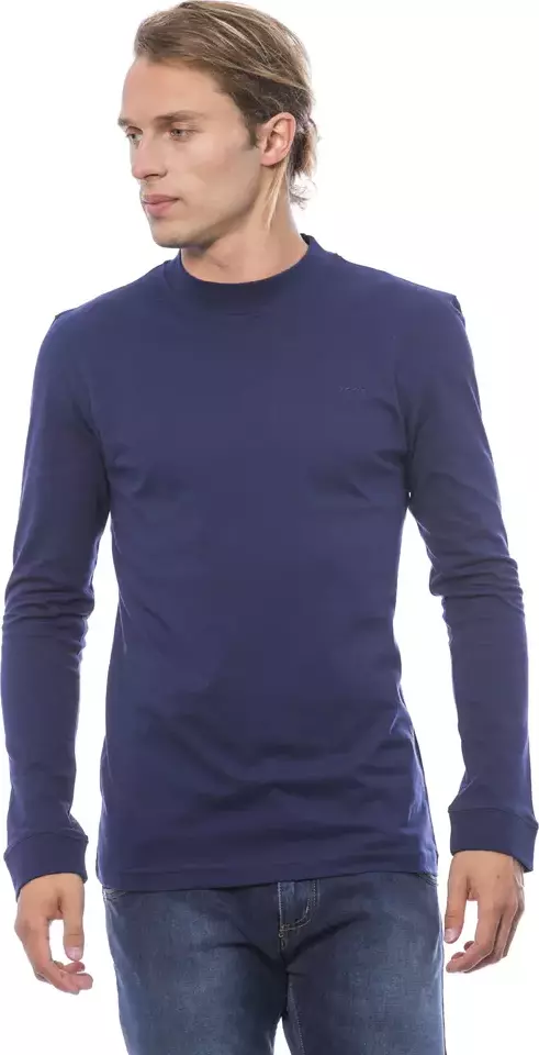 Blue Cotton Men's Sweater