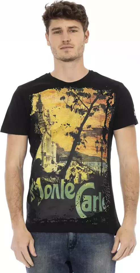 Black Cotton Men T-Shirt