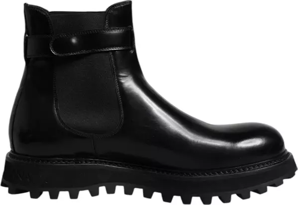 Black Belted DG Logo Men Chelsea Boots Shoes