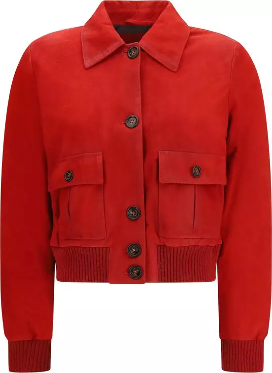 Red Goatskin Full-Length Jacket