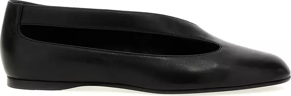 Black Lamb Leather Ballet Flats