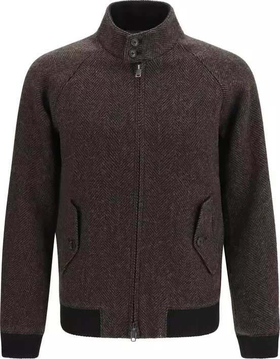 Brown Viscose Full-Length Jacket