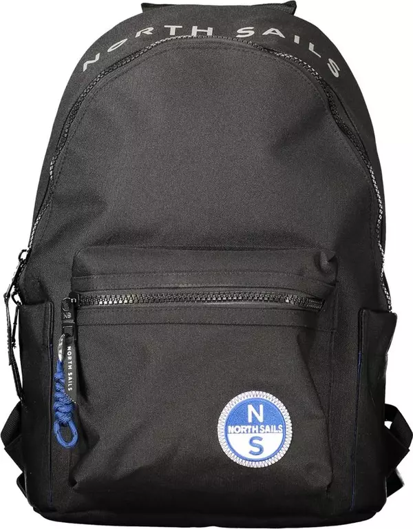 Nero Polyester Uomo Backpack with Versatile Design