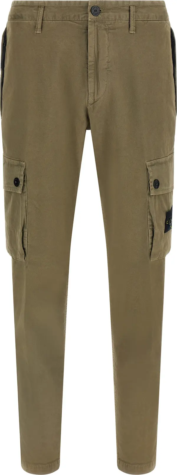 Bicolor Cotton Cargo Pants