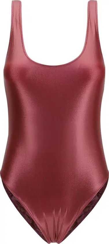 Bordeaux Polyamide One-Piece Swimsuit