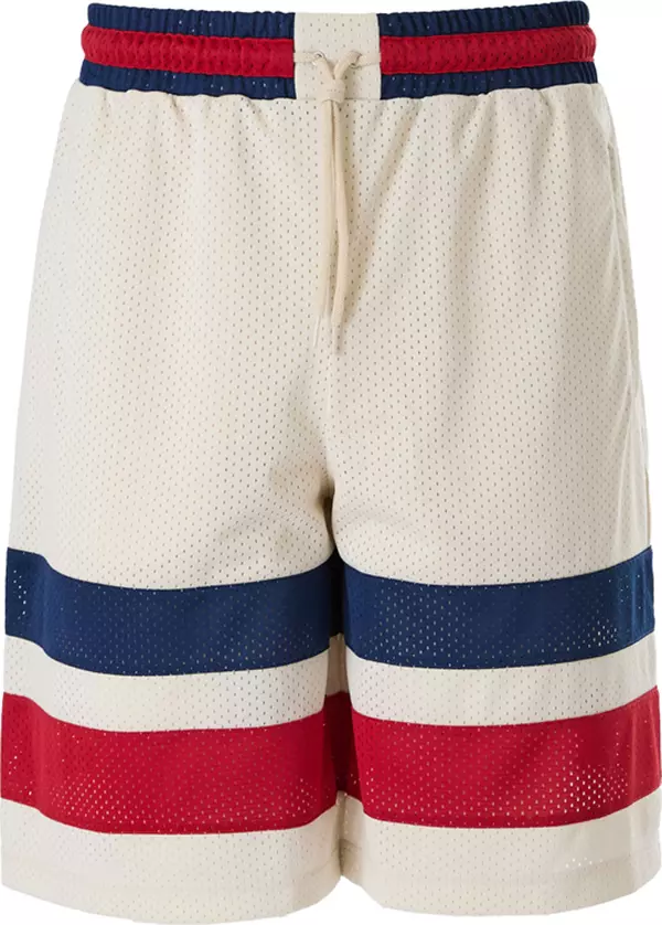 Cream polyester Logo Shorts