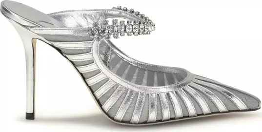 Silver Leather High Heel Pumps