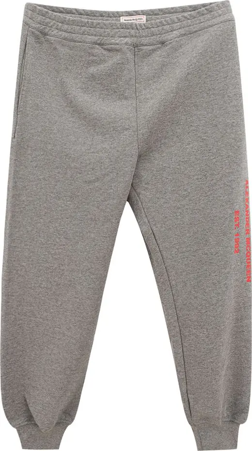 Gray Cotton Athletic Pants