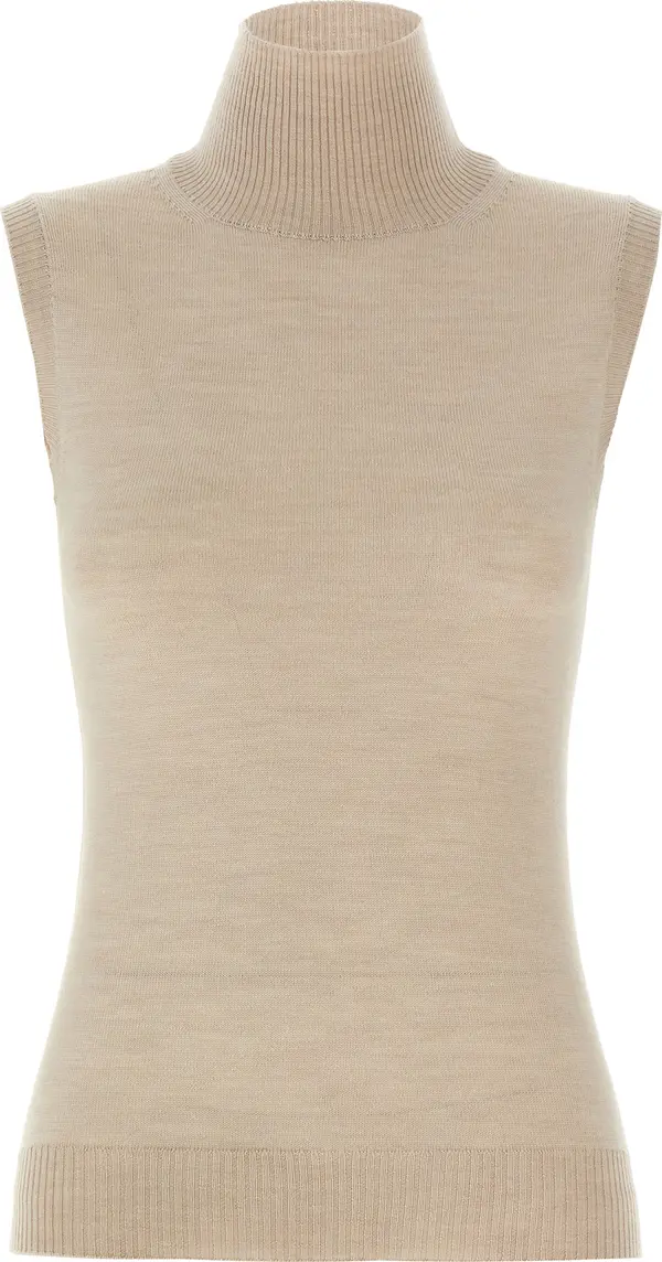 Beige Virgin Wool Cardigan